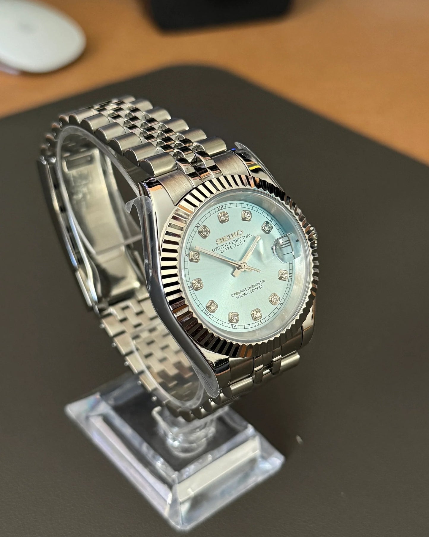 Seikmod Stainless Steel Ice NH35 I türkisenes Zifferblatt mit Jubilee-Armband