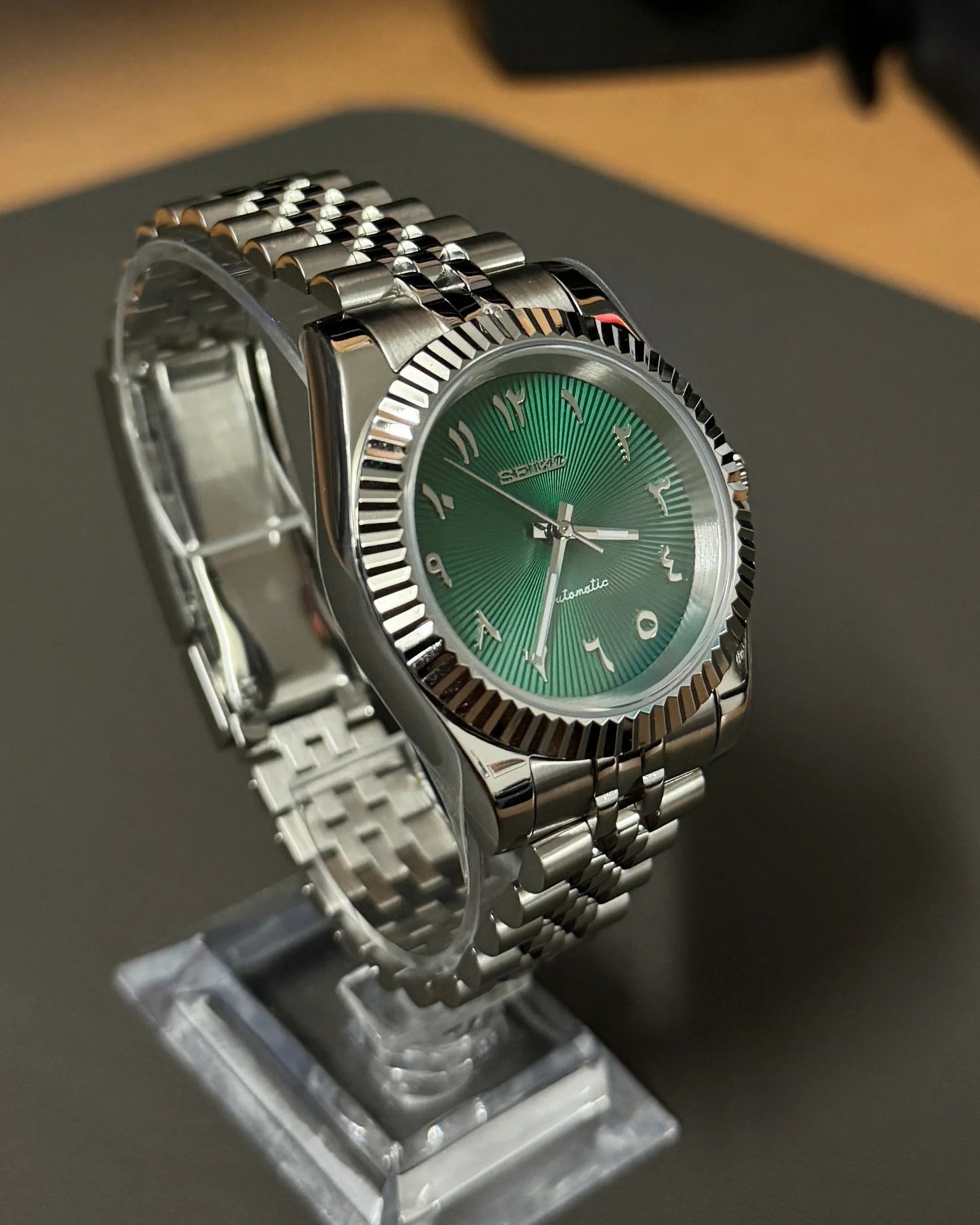 Seikmod Stainless Steel Cactus NH35 I grünes Zifferblatt mit Jubilee-Armband
