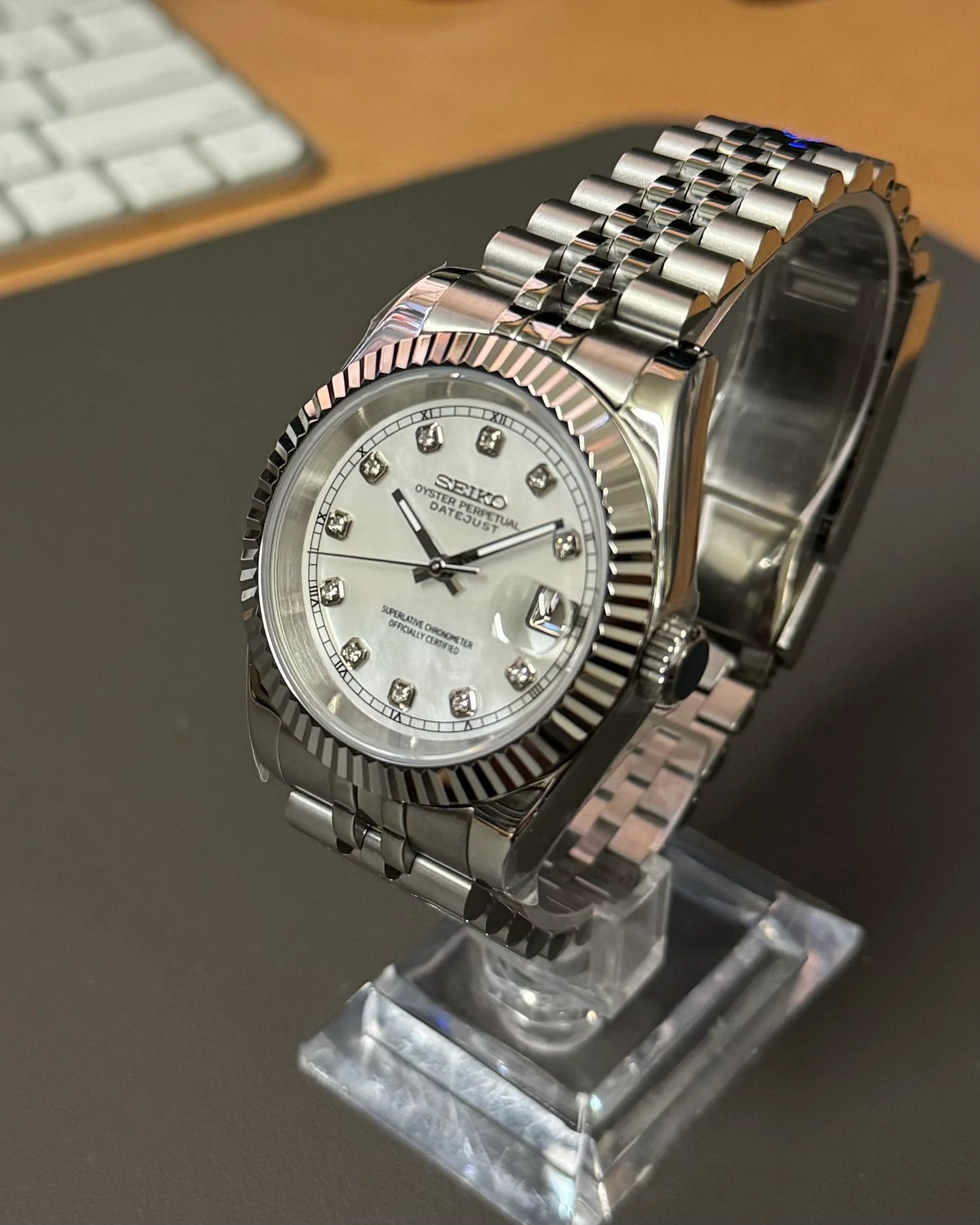 Seikmod Stainless Steel Fall NH35 I weißes Zifferblatt mit Jubilee-Armband