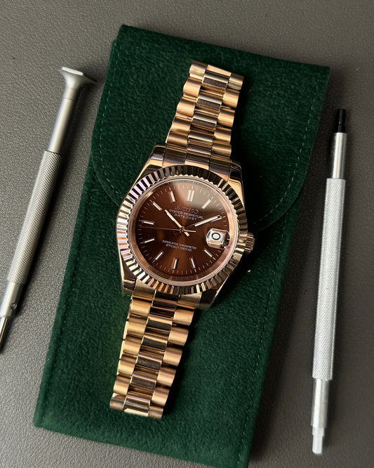 Seikmod Stainless Steel Chocolate I braunes Zifferblatt mit Presidential-Armband