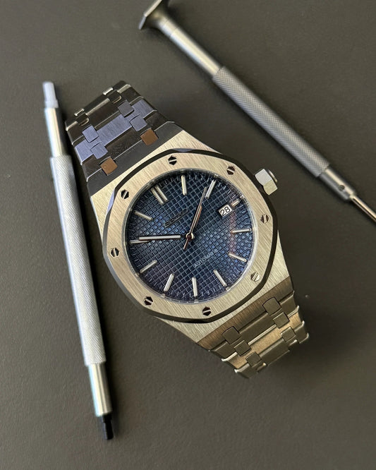 Seikmod Stainless Royal NH35 I marineblaues Zifferblatt mit Edelstahl-Armband