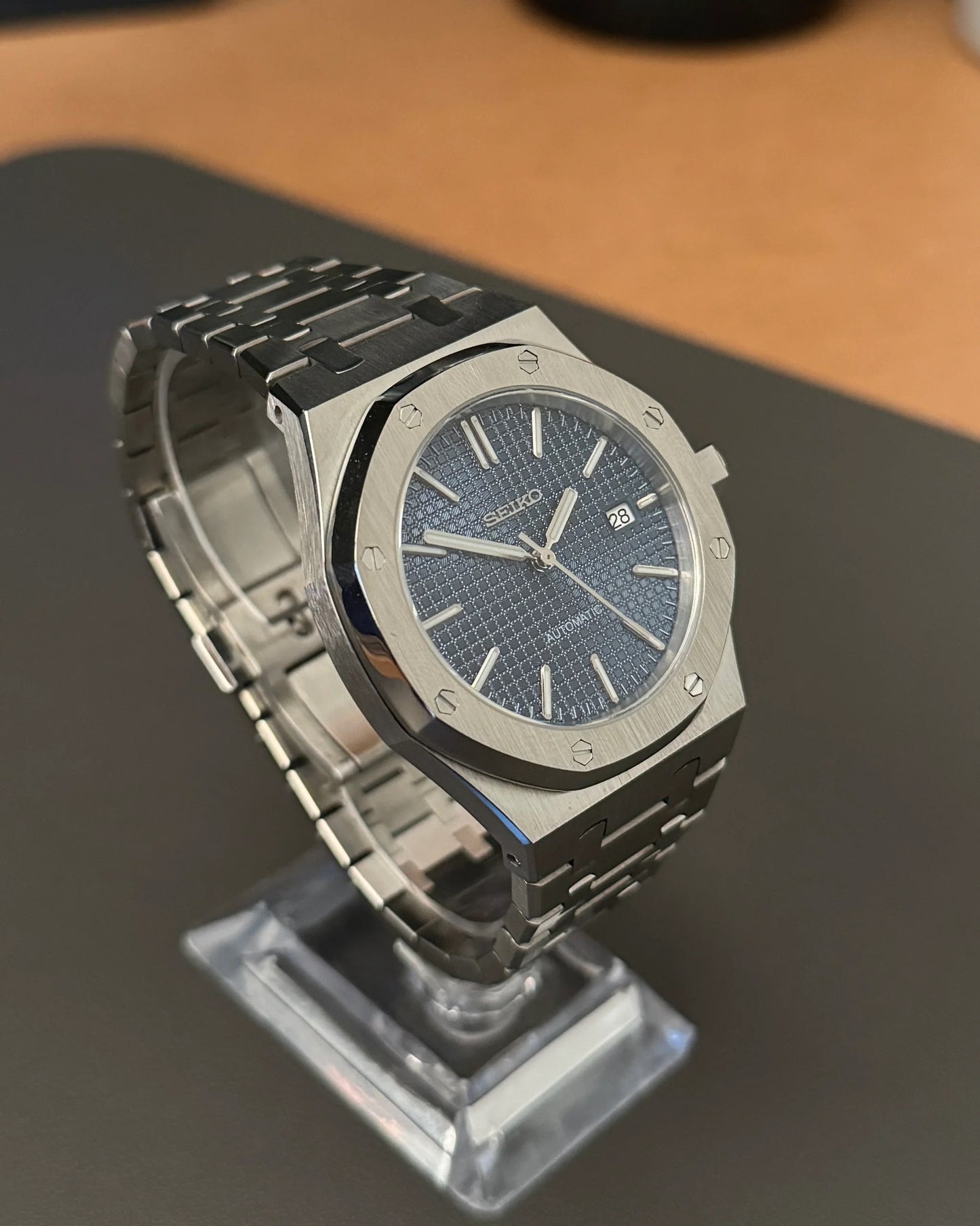Seikmod Stainless Royal NH35 I marineblaues Zifferblatt mit Edelstahl-Armband