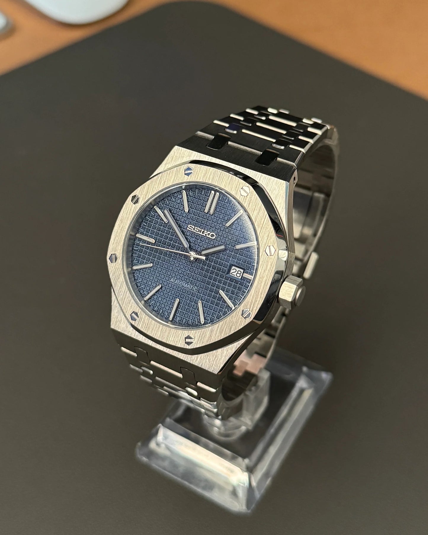 Seikmod Stainless Royal NH35 I marineblaues Zifferblatt mit Edelstahl-Armband