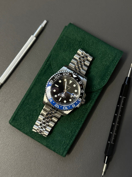 Seikmod GMT Batman NH34 I schwarzes Zifferblatt mit Jubilee-Armband