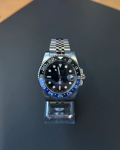 Seikmod GMT Batman NH34 I schwarzes Zifferblatt mit Jubilee-Armband