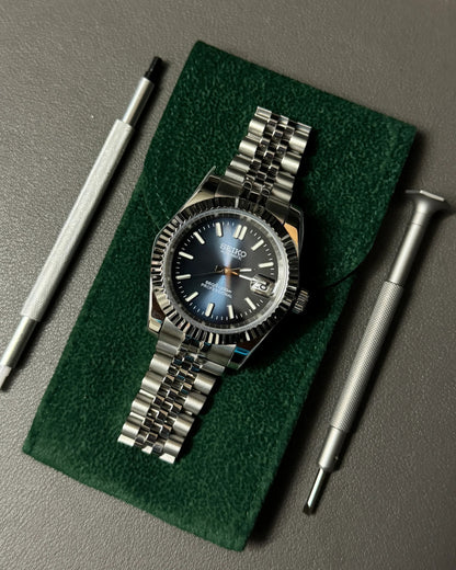 Seikmod Stainless Steel Navy NH35 I blaues Zifferblatt mit Jubilee-Armband
