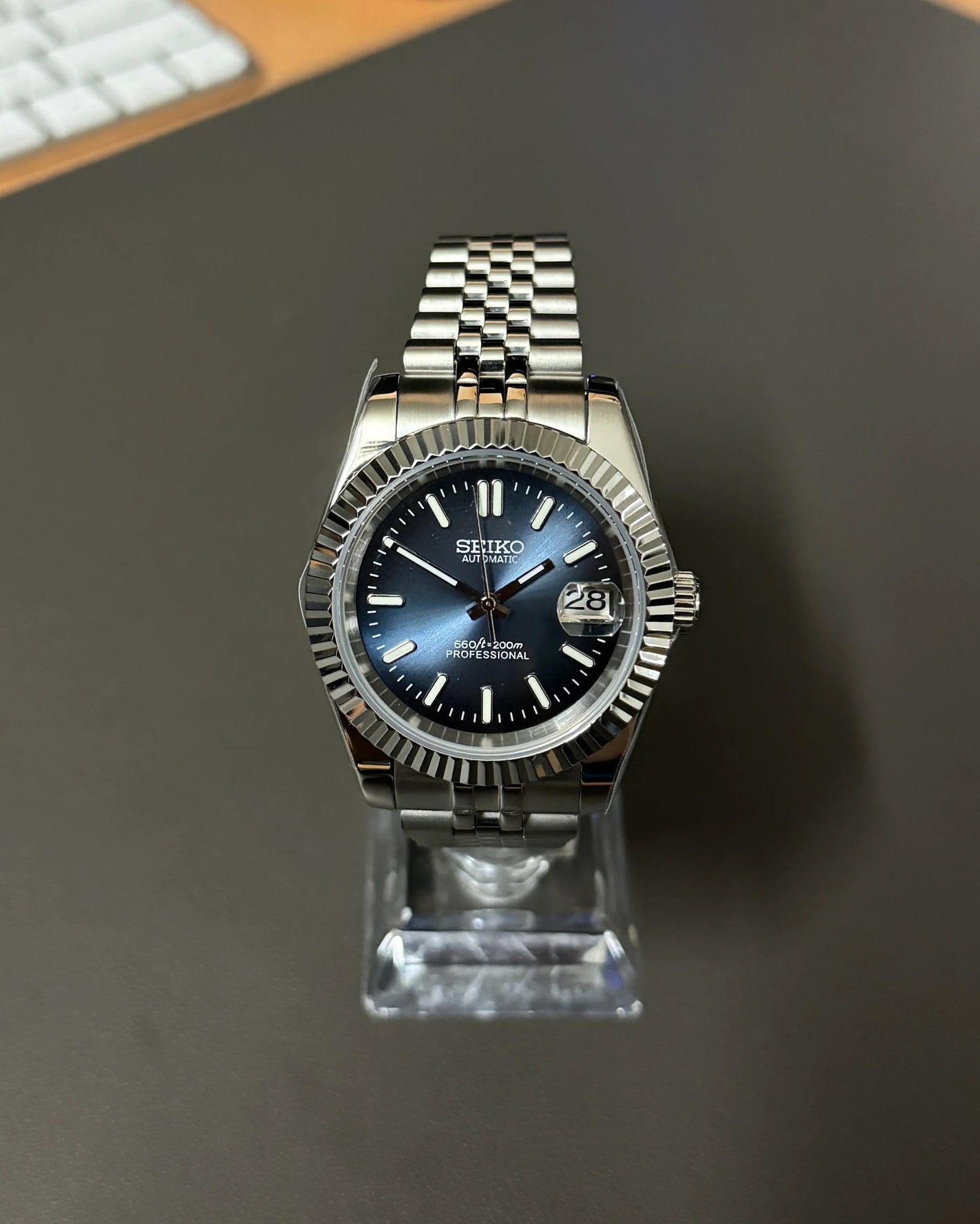 Seikmod Stainless Steel Navy NH35 I blaues Zifferblatt mit Jubilee-Armband