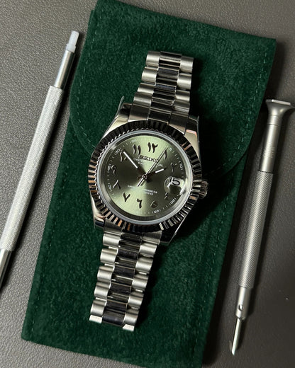 Seikmod Stainless Steel Jade NH35 I olivfarbenes Zifferblatt mit Jubilee-Armband