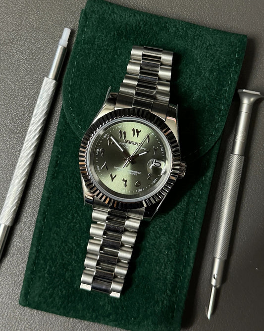 Seikmod Stainless Steel Jade NH35 I olivfarbenes Zifferblatt mit Jubilee-Armband
