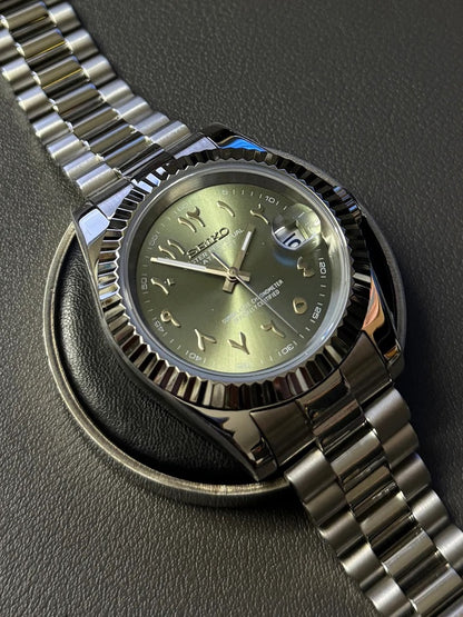 Seikmod Stainless Steel Jade NH35 I olivfarbenes Zifferblatt mit Jubilee-Armband