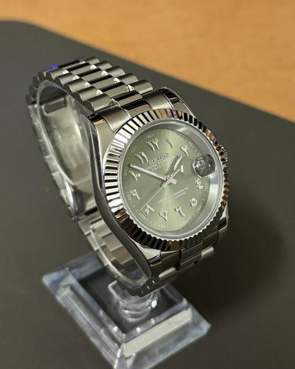Seikmod Stainless Steel Jade NH35 I olivfarbenes Zifferblatt mit Jubilee-Armband