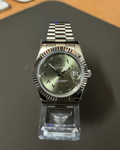 Seikmod Stainless Steel Jade NH35 I olivfarbenes Zifferblatt mit Jubilee-Armband