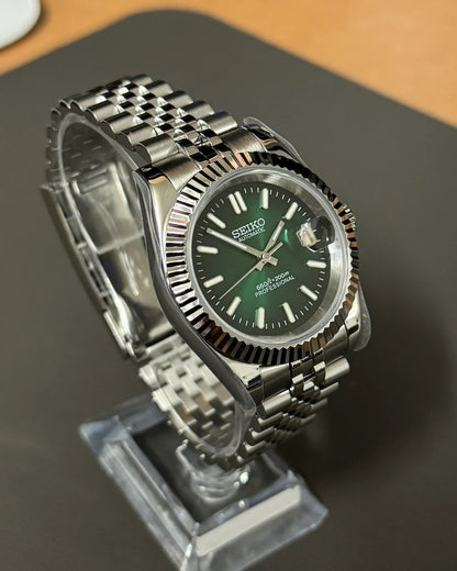 Seikmod Stainless Steel Forest NH35 I grünes Zifferblatt mit Jubilee-Armband