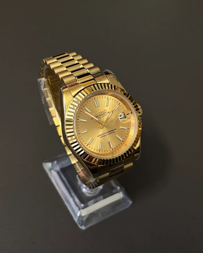 Seikmod Stainless Midas NH35 I goldenes Zifferblatt mit Presidential-Armband