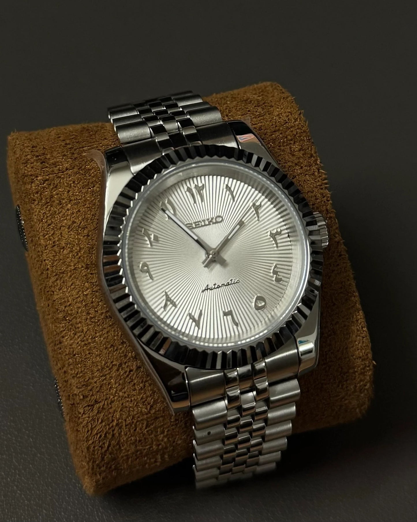 Seikmod Stainless Steel Guilloche NH35 I weißes Zifferblatt mit Jubilee-Armband