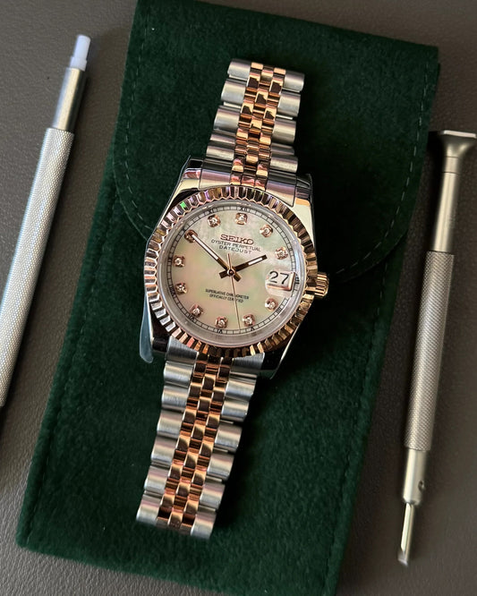 Seikmod Two Tone Pearl NH35 I weißes Zifferblatt mit Jubilee-Armband