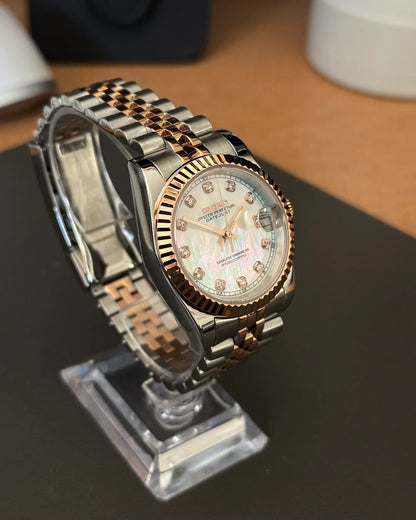 Seikmod Two Tone Pearl NH35 I weißes Zifferblatt mit Jubilee-Armband