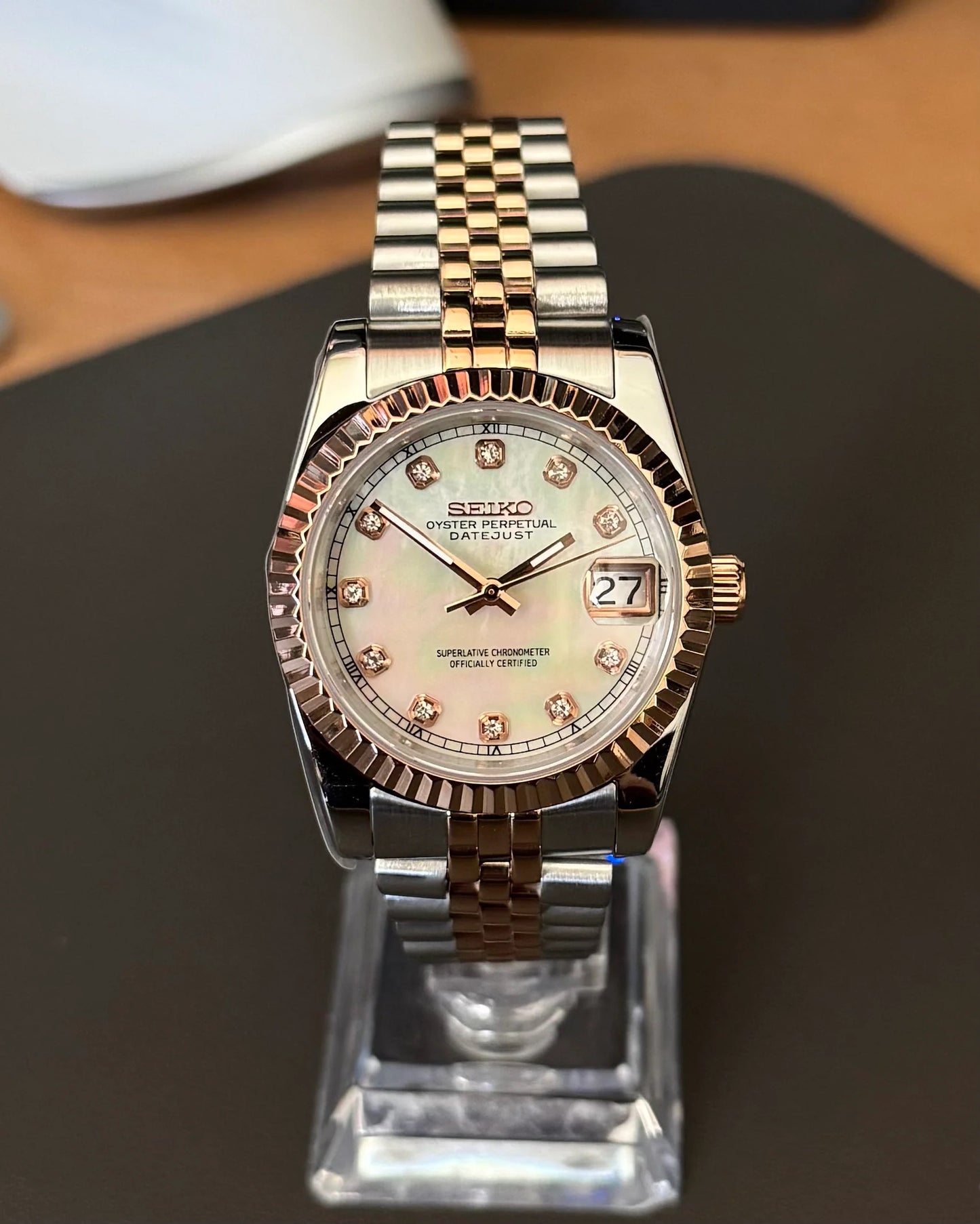 Seikmod Two Tone Pearl NH35 I weißes Zifferblatt mit Jubilee-Armband