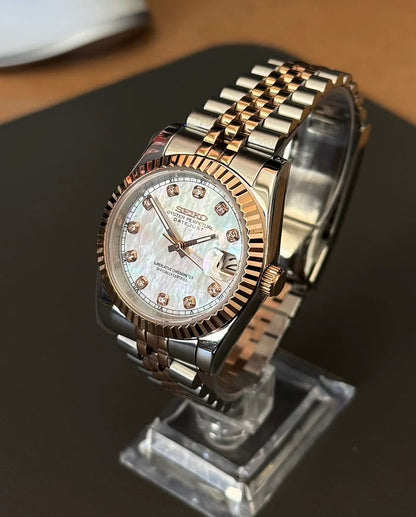 Seikmod Two Tone Pearl NH35 I weißes Zifferblatt mit Jubilee-Armband