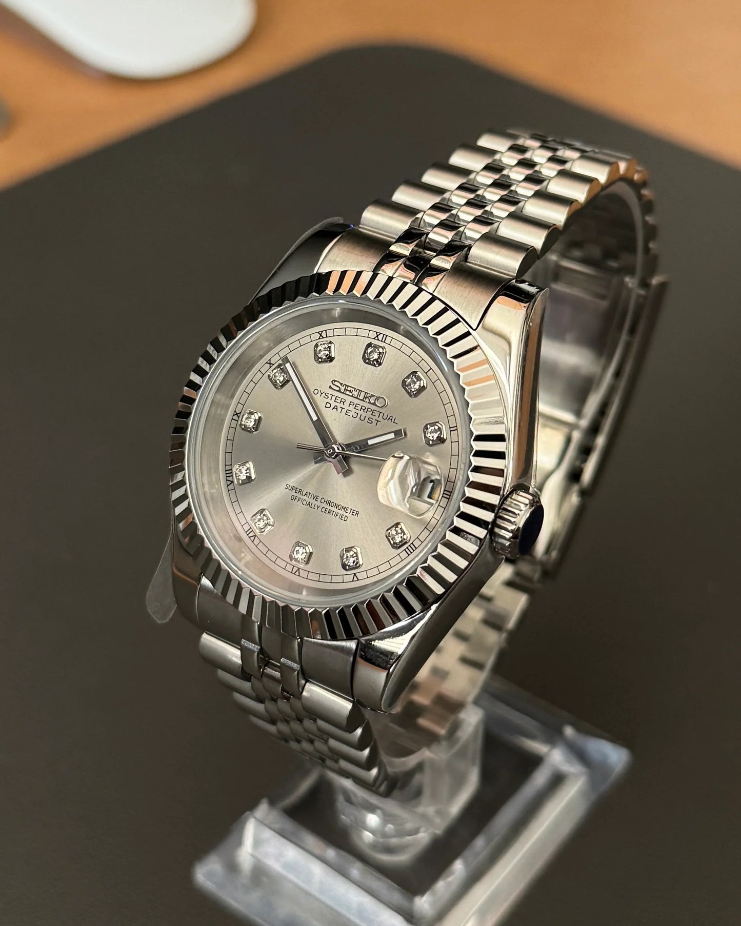 Seikmod Stainless Steel Smoke NH35 I graues Zifferblatt mit Jubilee-Armband