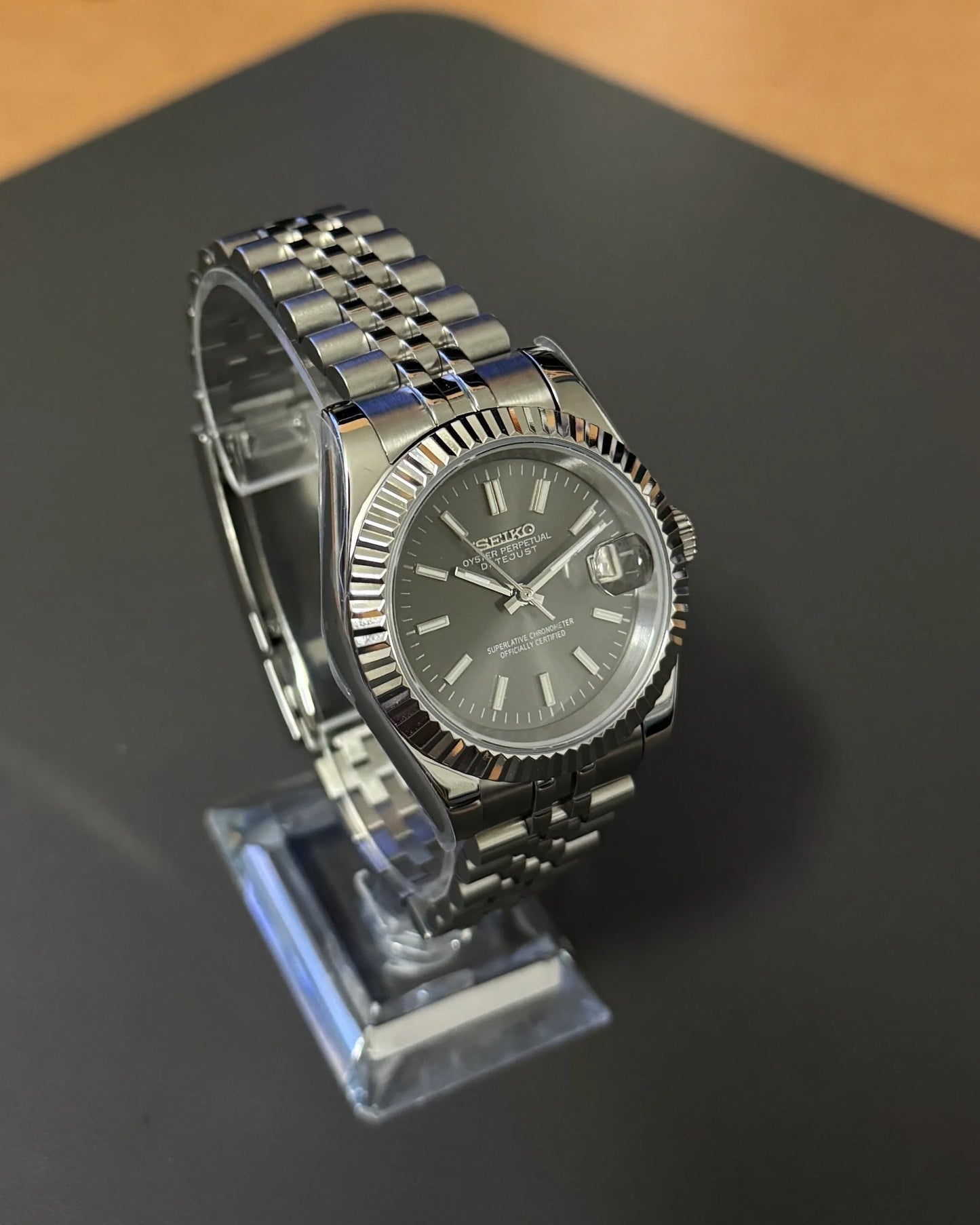 Seikmod Stainless Steel Dusk NH35 I graues Zifferblatt mit Jubilee-Armband