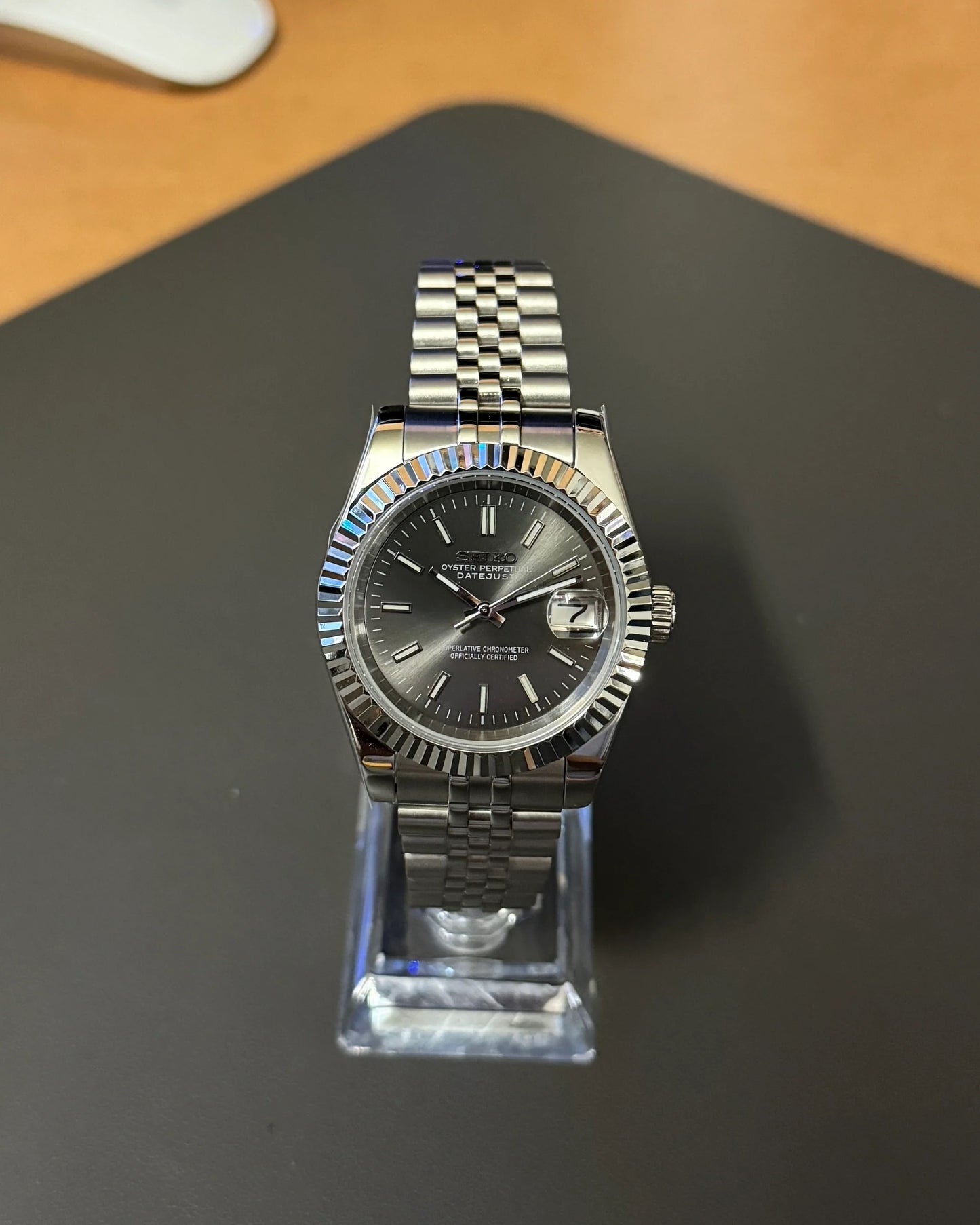 Seikmod Stainless Steel Dusk NH35 I graues Zifferblatt mit Jubilee-Armband