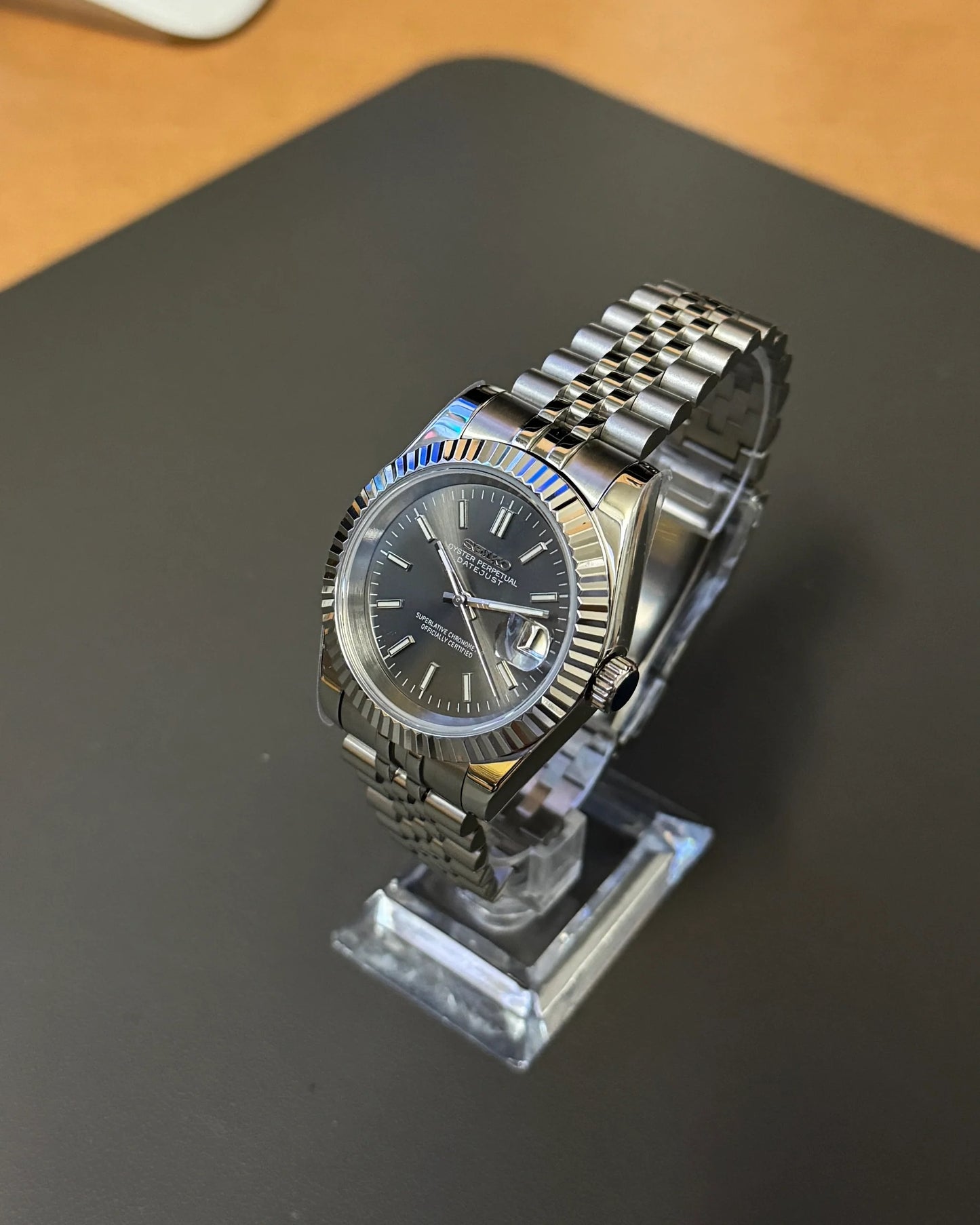 Seikmod Stainless Steel Dusk NH35 I graues Zifferblatt mit Jubilee-Armband