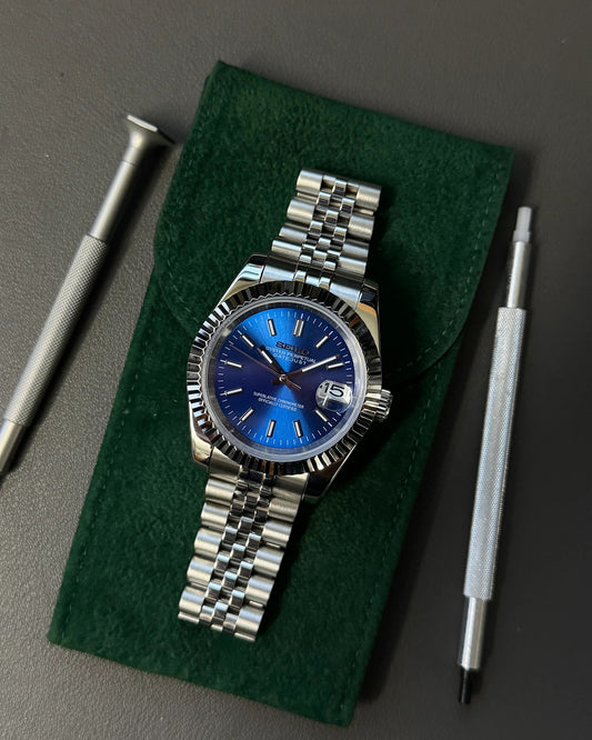 Seikmod Stainless Steel Cobalt NH35 I blaues Zifferblatt mit Jubilee-Armband