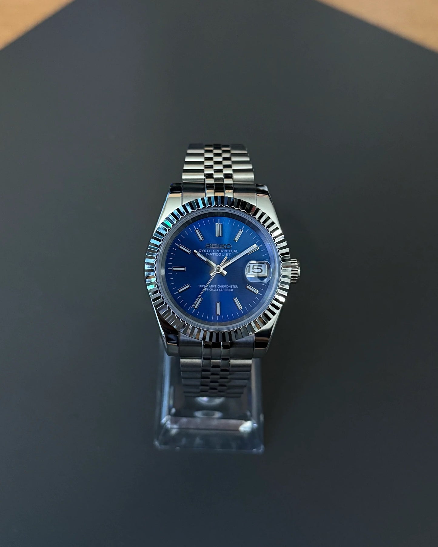 Seikmod Stainless Steel Cobalt NH35 I blaues Zifferblatt mit Jubilee-Armband