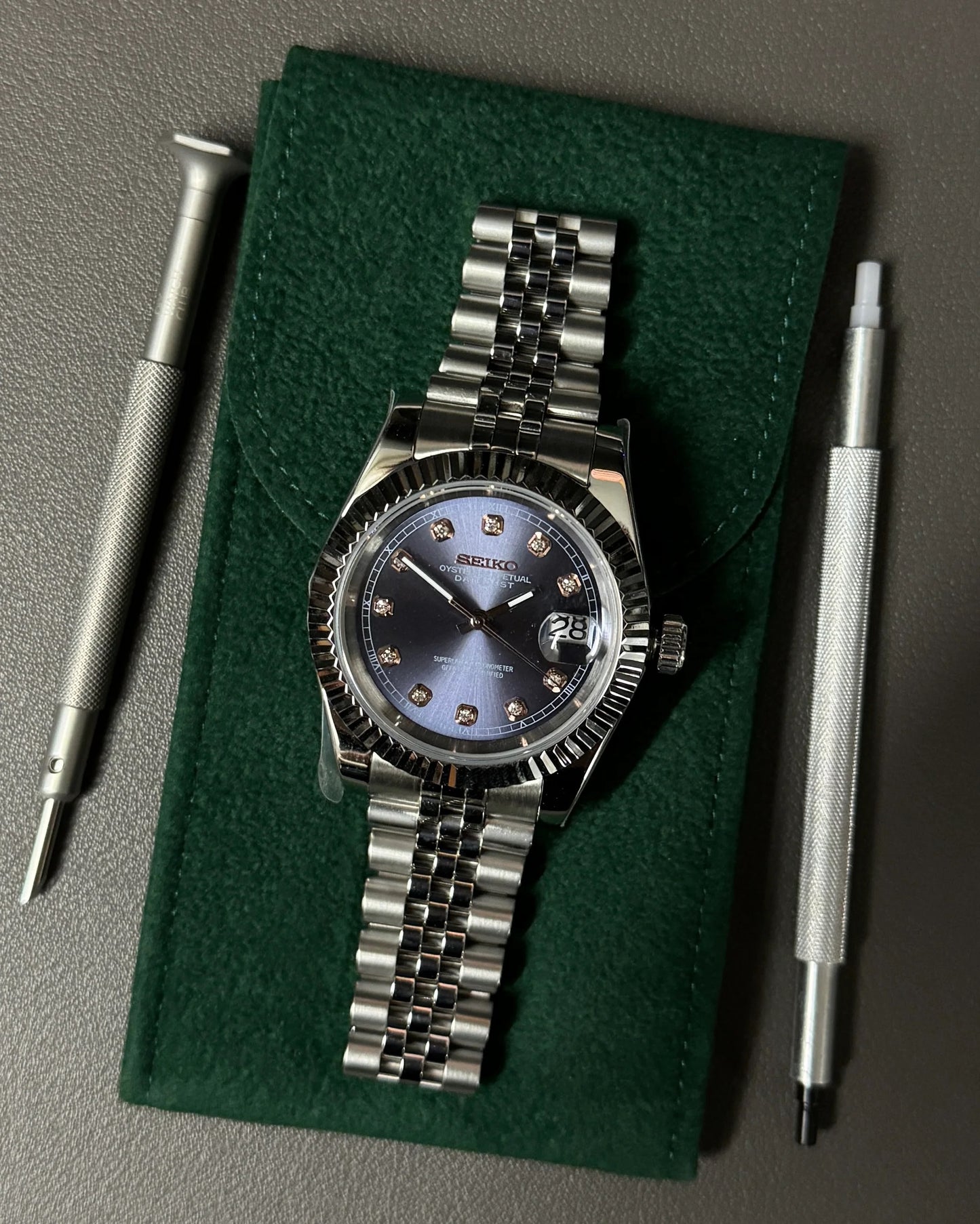 Seikmod Stainless Steel Cerulean NH35 I blaues Zifferblatt mit Jubilee-Armband