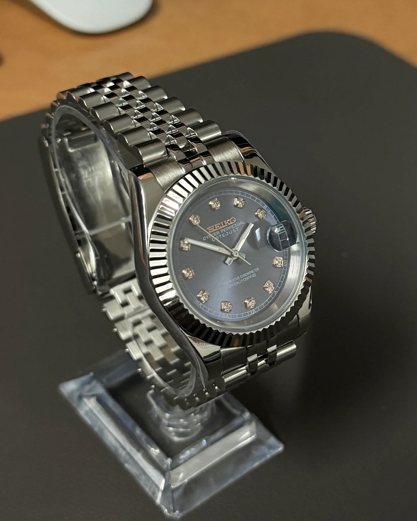 Seikmod Stainless Steel Cerulean NH35 I blaues Zifferblatt mit Jubilee-Armband