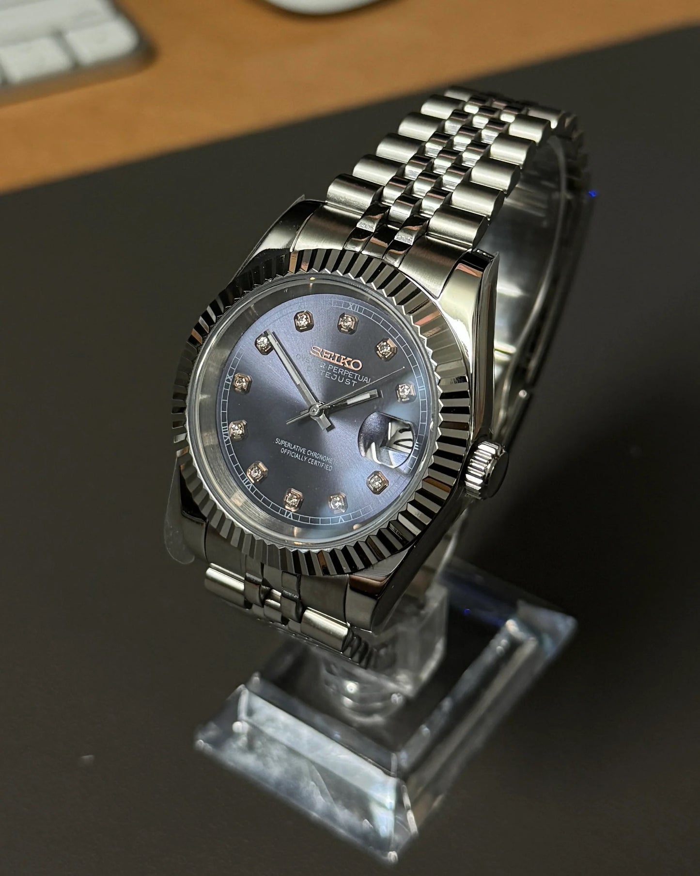 Seikmod Stainless Steel Cerulean NH35 I blaues Zifferblatt mit Jubilee-Armband