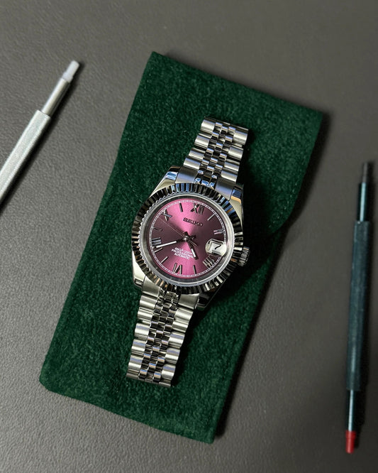 Seikmod Stainless Steel Sunbird NH35 I violettes Zifferblatt mit Jubilee-Armband