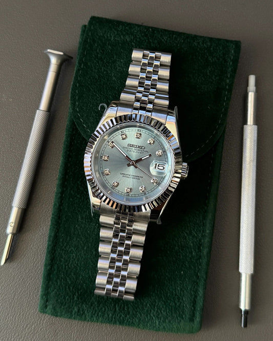 Seikmod Stainless Steel Ice NH35 I türkisenes Zifferblatt mit Jubilee-Armband