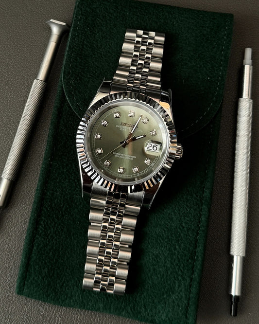 Seikmod Stainless Basil NH35 I olivfarbenes Zifferblatt mit Jubilee-Armband