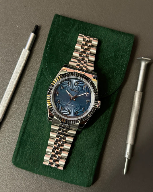 Seikmod Stainless Steel Capri NH35 I blaues Zifferblatt mit Jubilee-Armband