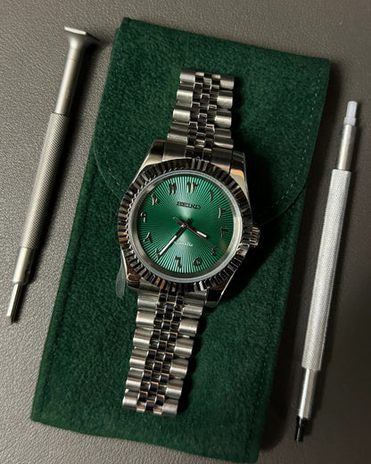 Seikmod Stainless Steel Cactus NH35 I grünes Zifferblatt mit Jubilee-Armband
