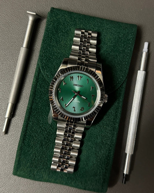 Seikmod Stainless Steel Cactus NH35 I grünes Zifferblatt mit Jubilee-Armband