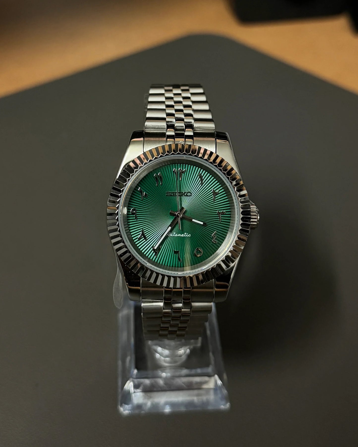 Seikmod Stainless Steel Cactus NH35 I grünes Zifferblatt mit Jubilee-Armband