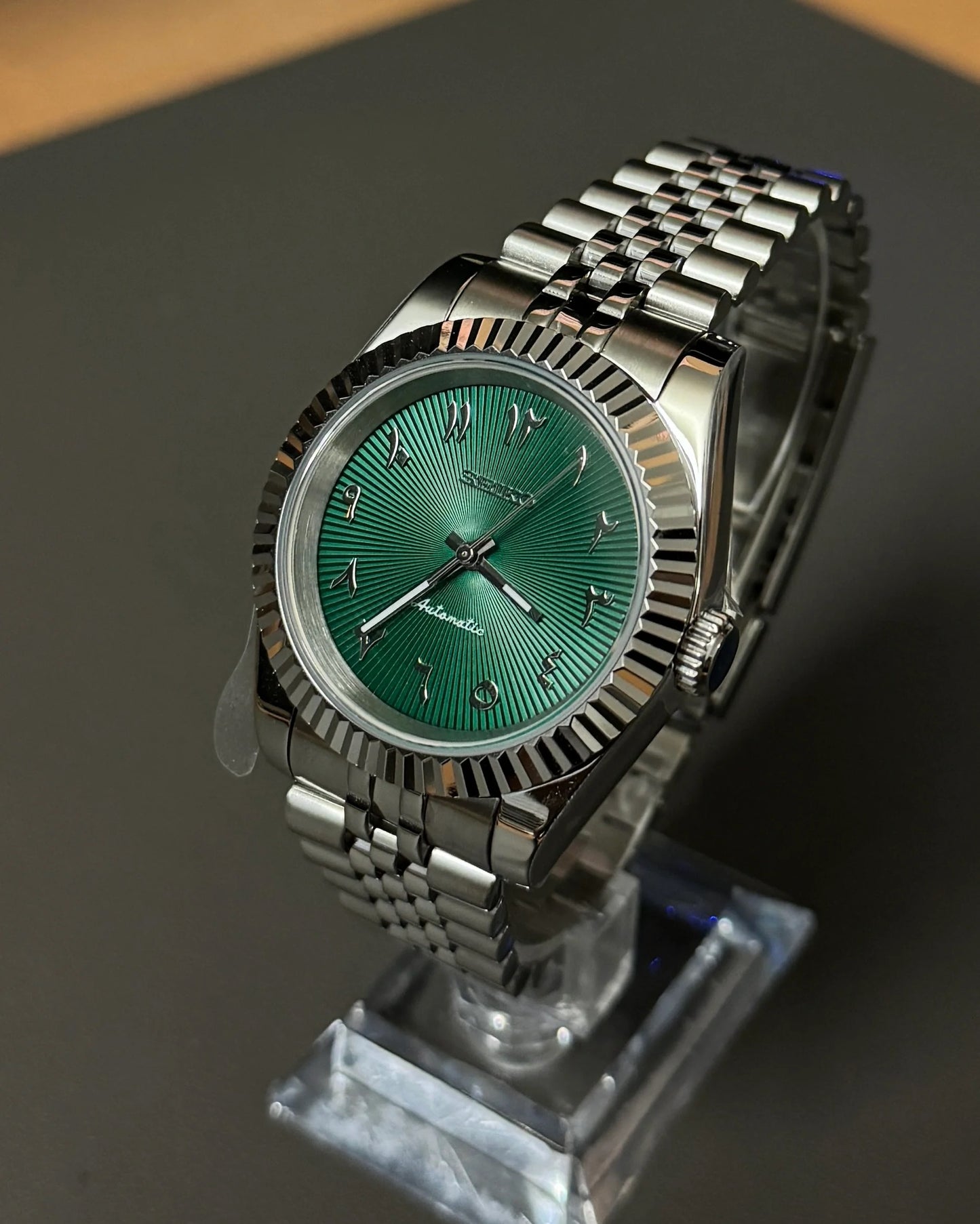 Seikmod Stainless Steel Cactus NH35 I grünes Zifferblatt mit Jubilee-Armband