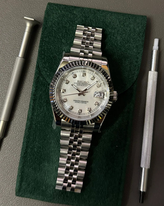 Seikmod Stainless Steel Fall NH35 I weißes Zifferblatt mit Jubilee-Armband