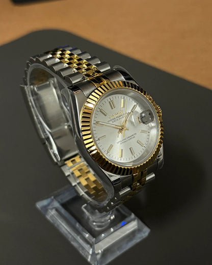 Seikmod Two Tone Aurum NH35 I silbernes Zifferblatt mit Jubilee-Armband