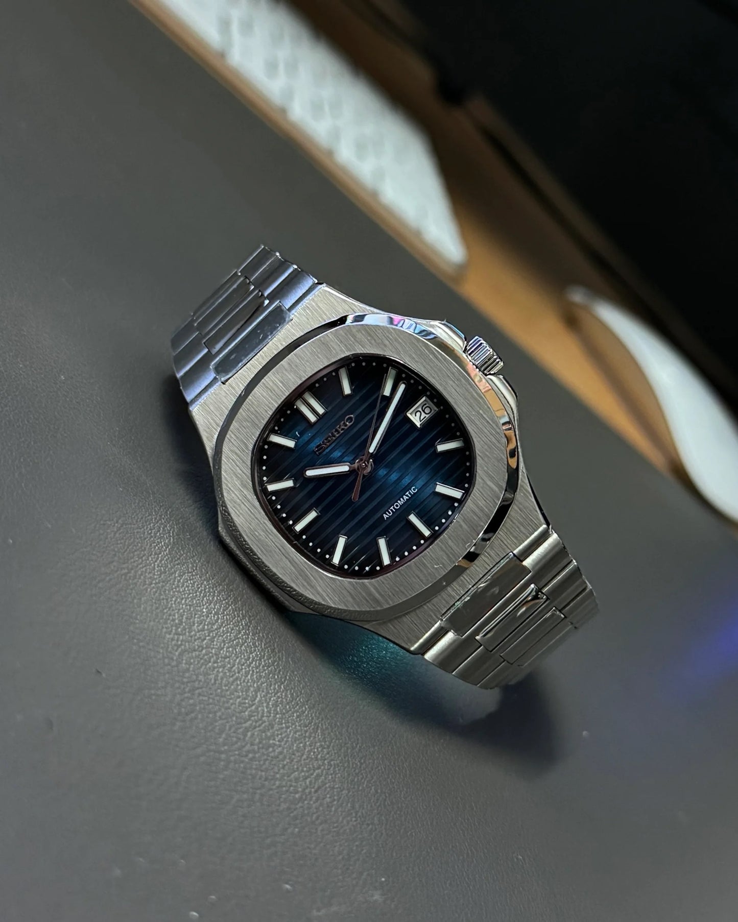 Seikmod Stainless Steel Azzure NH35 I blaues Zifferblatt mit Edelstahl-Armband