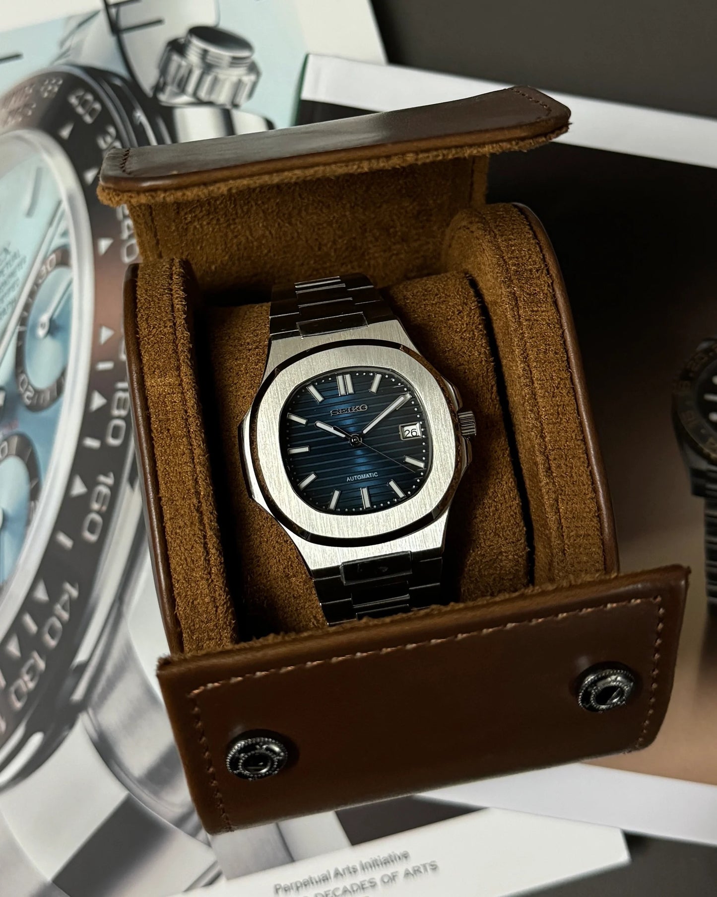 Seikmod Stainless Steel Azzure NH35 I blaues Zifferblatt mit Edelstahl-Armband