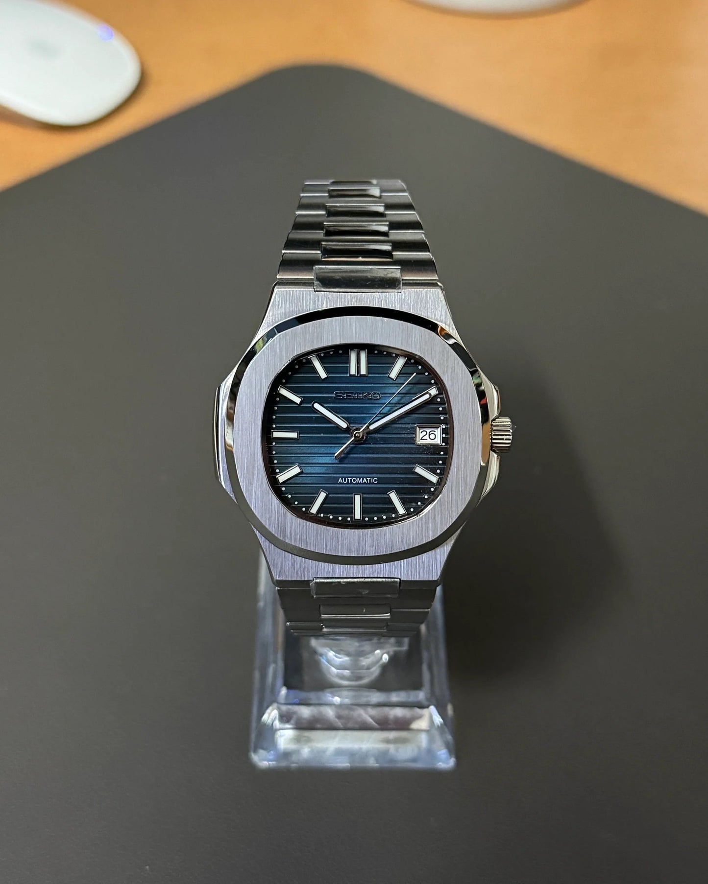 Seikmod Stainless Steel Azzure NH35 I blaues Zifferblatt mit Edelstahl-Armband