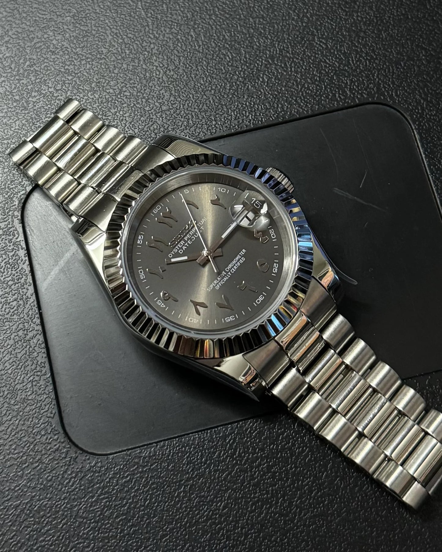 Seikmod Stainless Steel Drift NH35 I graues Zifferblatt mit Presidential-Armband