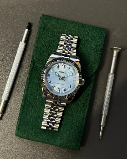 Seikmod Stainless Steel Denim NH35 I blaues Zifferblatt mit Jubilee-Armband