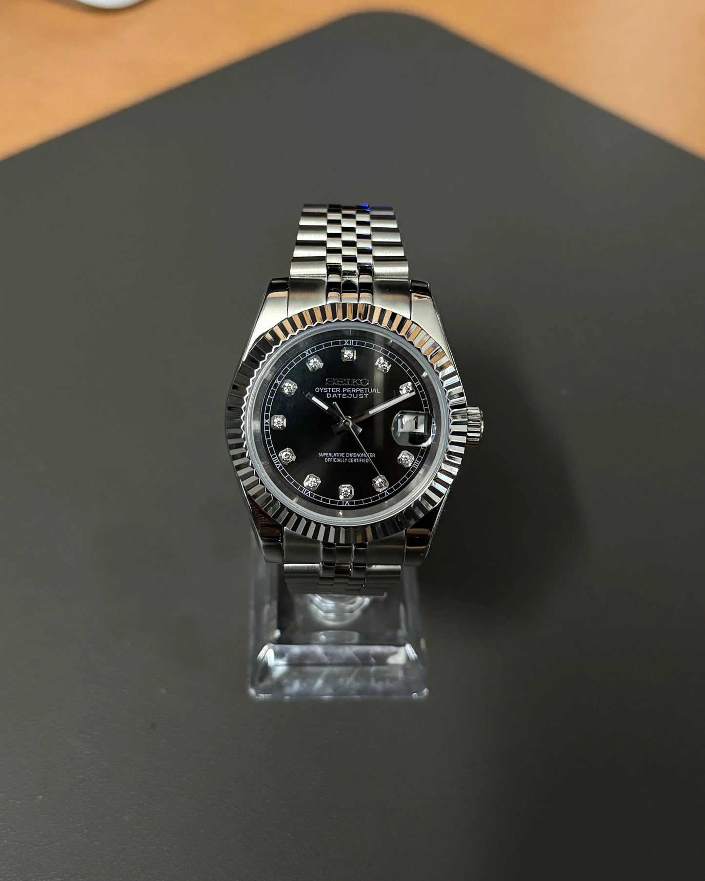 Seikmod Stainless Steel Void NH35 I schwarzes Zifferblatt mit Jubilee-Armband