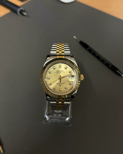 Seikmod Two Tone Solaris NH35 I gelbes Zifferblatt mit Jubilee-Armband