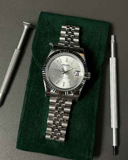Seikmod Stainless Steel Ivory NH35 I weißes Zifferblatt mit Jubilee-Armband